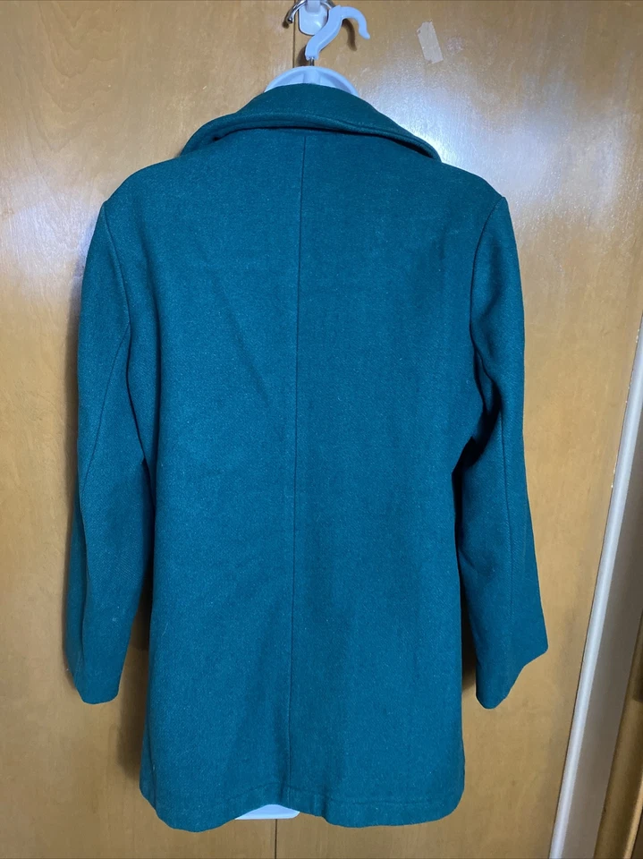 Land’s End Womens Peacoat Wool Blend Green Meduim? Made In USA - Image 3 of 4