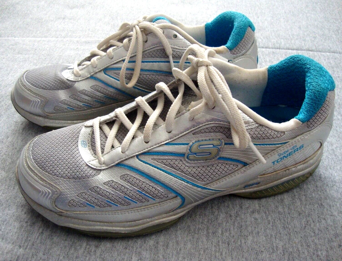 Skechers Shape-Ups Toners KTP Athletic Shoes US 8.5 M Blue Silver 13000 | eBay