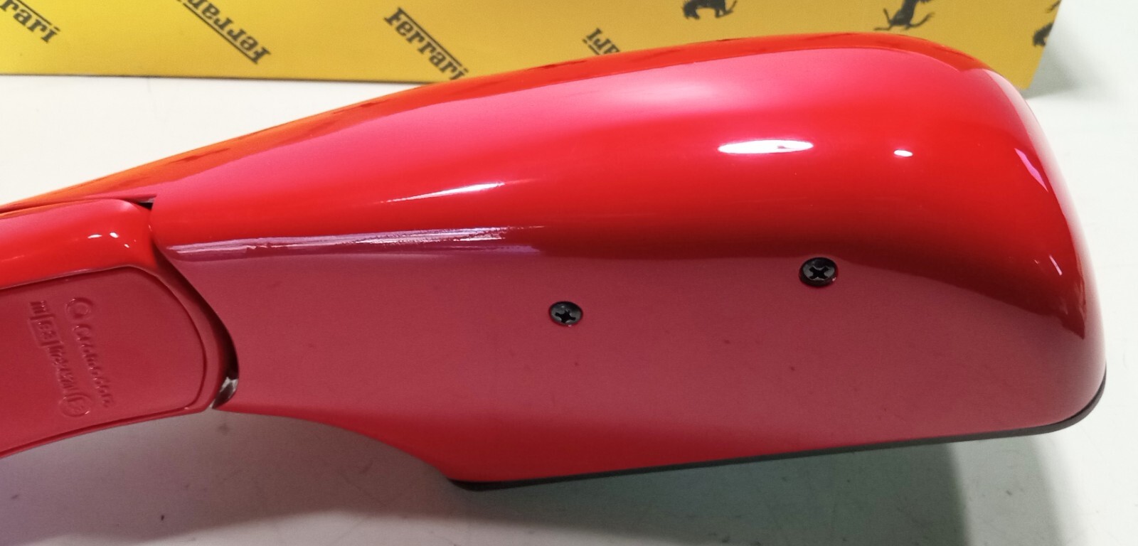 Ferrari 348 Exterior Rear View Door Mirror_62189010_62189000_LEFT_NEW_Red_OE