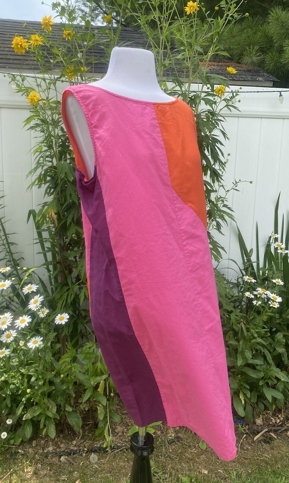 KAS New York Sz Large Dress Cover Up Silk Cotton Multicolor Pink Purple