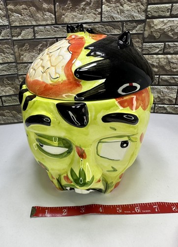 Barattolo di biscotti in ceramica halloween horror non morti mostro testa zombie CandyBowl cervello! - Foto 20 di 24