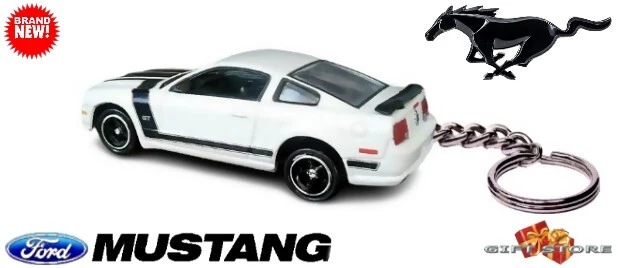 🎁🆕🚦VERY RARE KEYCHAIN WHITE FORD MUSTANG GT BOSS CUSTOM Ltd Ed💕NICE GIFT💕🎁 - Image 2 of 4