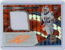 2020 Panini Spectra Football Neon Orange Rookie Patch Auto #206 Jake Fromm 15/15