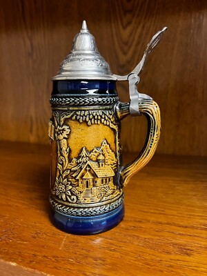 Original West Germany Gerzit Gerz Mini Beer Stein w/Lid 7