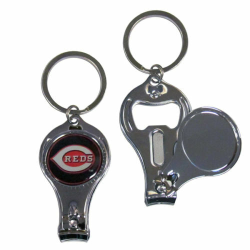 MLB CINCINNATI REDS KEY CHAIN 3 IN 1 NAIL CLIPPERS BOTTLE OPENER KEY CHAIN NEW - Picture 2 of 2