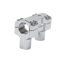 2.4" Chrome Riser Clamp Kit for Harley Softail Dyna FXDB 1.25" Handlebar Clamp