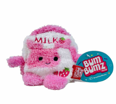 BumBumz Sunday Strawberry Milk  4.5'' Plush BreakfastBumz Series Pink