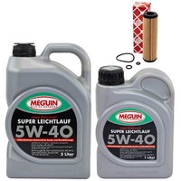 MotoröL Set 5W-40 Vollsynth Meguin 6 Liter + ÖLfilter FüR Mercedes C-Klasse Clk