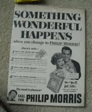 Vintage 1940s Magazine Advertisement Tear Sheet Philip Morris w/ I Love Lucy