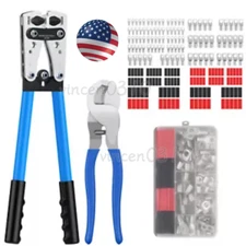 Crimping Tool Cable Lug Crimper Wire Plug Pliers Battery Terminal Assortment Kit