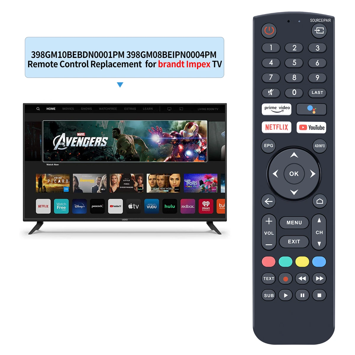 New Voice Remote Control 398gm10bebdn0001pm For Brandt Impex smart