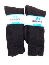 2-PACK Comfort Extra Roomy J800M Black Acrylic Crew Diabetic Socks Size 8-10