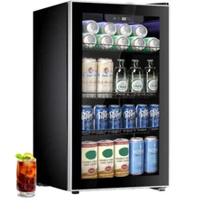 17.52'' W 120 Cans (12 oz.) 3.2 Cubic Feet Beverage Cooler with Wine Storage