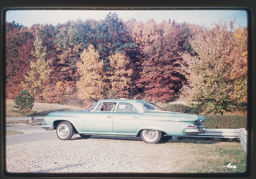 Vtg 1960 35mm Slide - 1961 Blue Dodge Dart Phoenix Automobile Car - Kodachrome - 第 1/1 張圖片