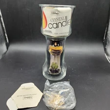 Libbey Crystal Candle Oil & Water Float & Wicks 9” Vintage New 1970s Vintage