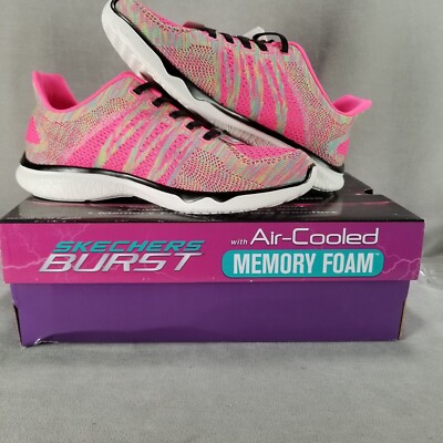 Skechers Studio TR Shoes Womens Pink Flyknit Air Cooled