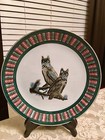 Beautiful Vintage Owl Owls Decorative Porcelain Collectible Pink & Green Plate