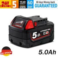 Neu 18V FüR Milwaukee M18 Akku M18B6 Xc 5,0 Ah Li-Ion 48-11-1860 48-11-1852 M18