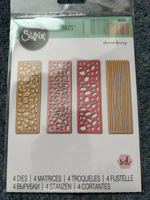 SIZZIX 4 THINLITS STANZEN WILD THING ANIMAL PRINT LINIEN BORDER DIE CUT IN CUT OUT