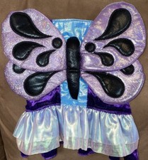 SMALL DOG COSTUME BUTTERFLY SHIMMERING PURPLE SZ S HALLOWEEN SUPER CUTE 