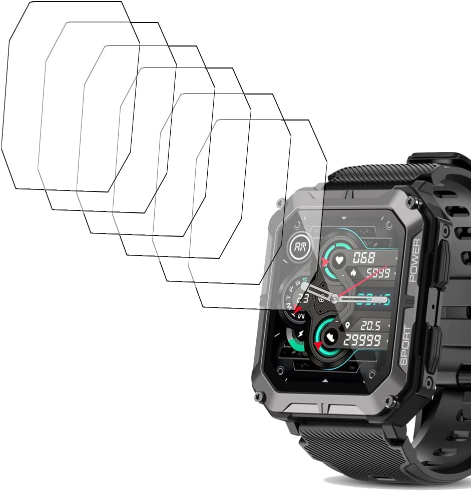 Tempered Glass Screen Protector for PUREROYI C20PR 1.83” Military Smart Watch-image