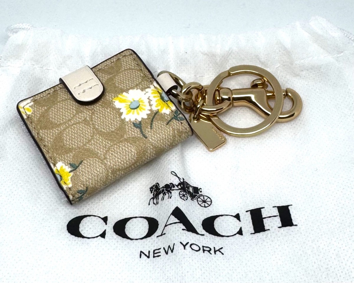 COACH Floral Signature Picture Frame Bag Charm | eBay