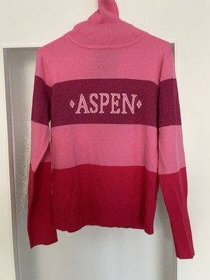 Rosa Pink Aspen Winter Ski Threadbare Snow Pullover Women's Small Sweater Gr. S