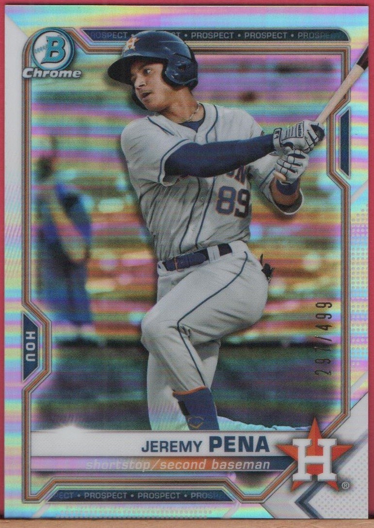 2021 Bowman Chrome Prospects JEREMY PENA /499 REFRACTOR Rookie Card #BCP-190 RC