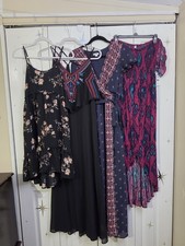Lot Of 4 Xhilaration Summer Dresses Hi Low Faux Wrap Floral Geometric Size Med