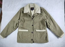 Woolrich Jacket Mens Medium Dark Wheat Sherpa Lined Corduroy Chore Coat Workwear