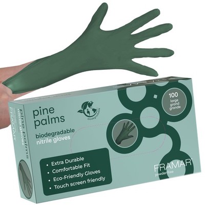 FRAMAR Biodegradable Nitrile Gloves Large, 100 Pack, Latex~Free