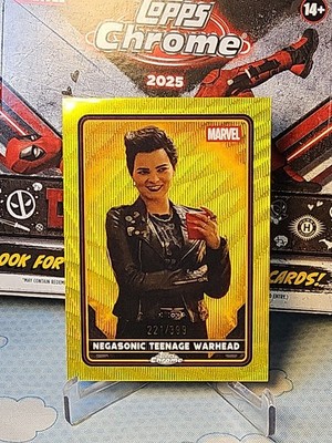 2025 Topps Chrome Deadpool Yellow Wave /399 Megasonic Warhead #26