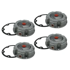 Torque 4 PCS 3434249 Aluminum Hub Caps for Steer Axle (Replaces Stemco 343-4249,