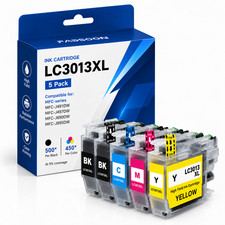 LC3013XL 5PK High Yield Compatible 2BK/C/M/Y Ink for MFC-J491DW J497DW J690DW
