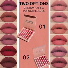 Matte Lip Gloss Set Long Lasting Full Coverage 6 Colors Smooth Lipstick Kit