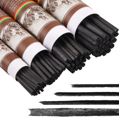 100 Pcs Willow Charcoal Sticks Assorted 2-9mm Artist Sketching Drawing Set