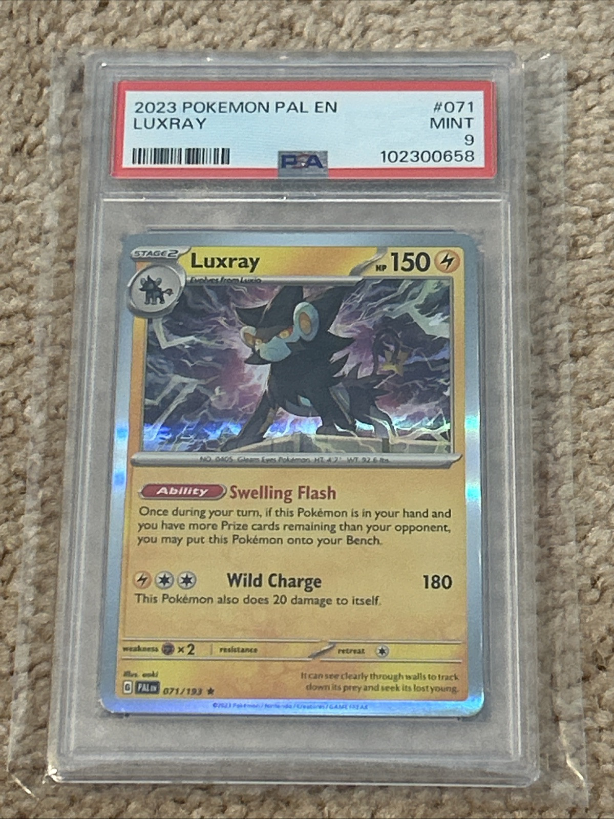 Luxray 2023 Pokemon Pal En-Paldea Evolved 071/193 PSA 9