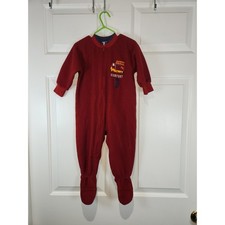 Boy's Sz 2T Red Firetruck One Piece Footy Pajama Full Zip by Carters