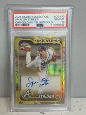 2024 Topps Gilded Chrome Gold Autographs Spencer Strider #CGA-SS Rose Gold /75