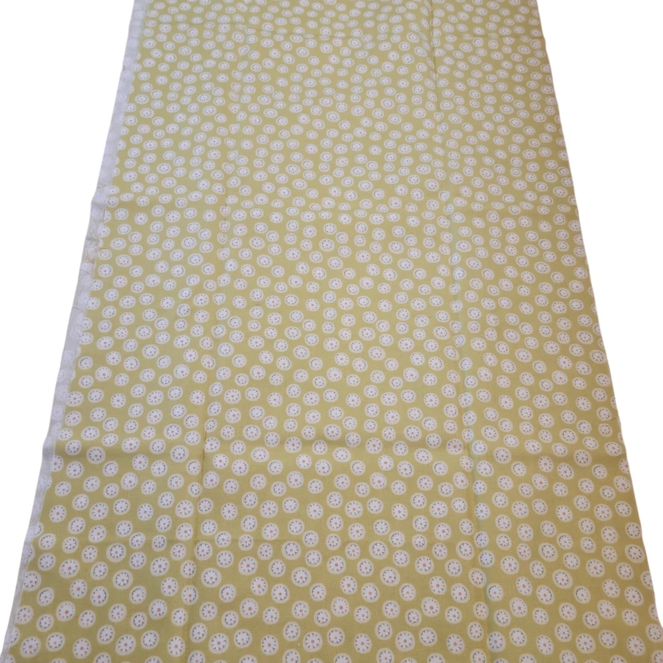 Cotton Fabric Green Dot Circle Print Quilting Sewing Retro Style 14" x 82"  - Image 4 of 4