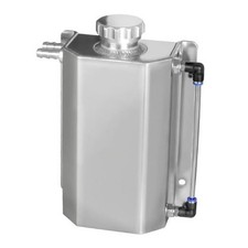 Coolant Reservoir Tank Universal Radiator Overflow Tank Aluminum 2L Silver