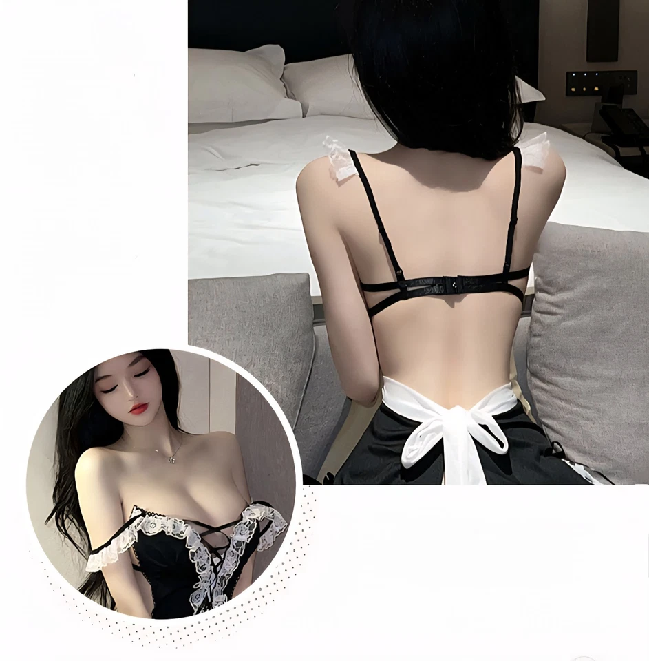 In hand/Ready2Ship  Cosplay French Maid Lace Lingerie Outfit One Size - Image 3 of 4