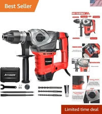 Powerful 13 Amp Rotary Hammer Drill with Tool Kit - Ideal for Concrete & Metal