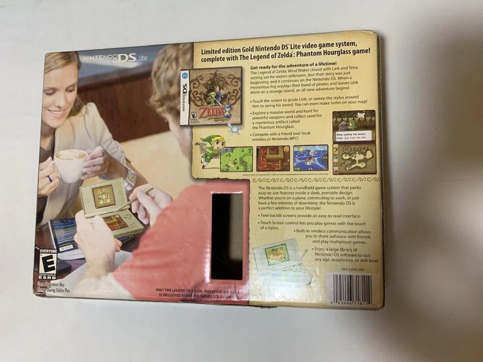 Boite Bundle Nintendo DS Lite Zelda Phantom Hourglass Gold Limited Edition UK - Photo 4/4