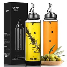 Glass Olive Oil Dispenser Bottle Shatterproof 500ml 1 Pack Sand Steel Color
