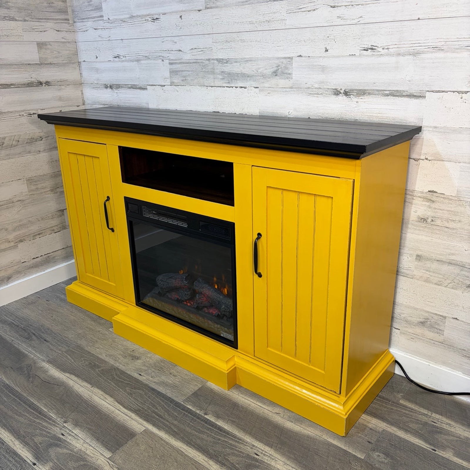 Refinished Electric Fireplace TV Stand | eBay