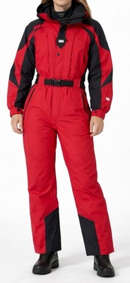Helly Hansen Ski Suit One Piece Womens L Red Black Snowsuit HH