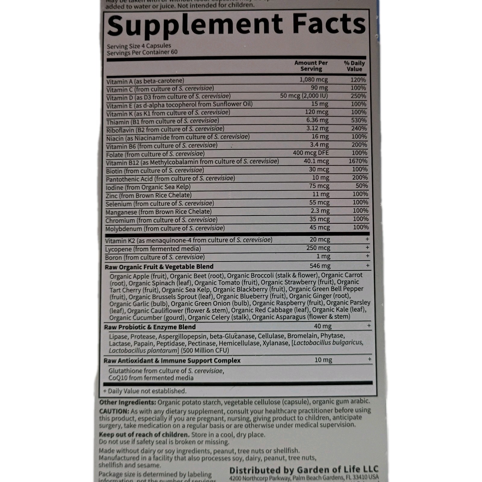 Garden of Life Vitamin Code 50 & Wiser Men 240 Veg Caps Exp 05/2026