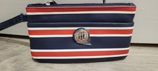 TOMMY HILFIGER NAVY BLUE WHITE RED WALLET CLUTCH POUCH WRISTLET BAG