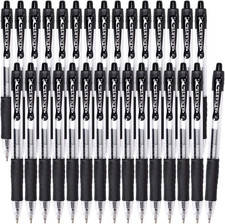 Gel Pens, 30 Pack Black Gel Pen Fine Point, Retractable Gel Ink Rollerball Pens